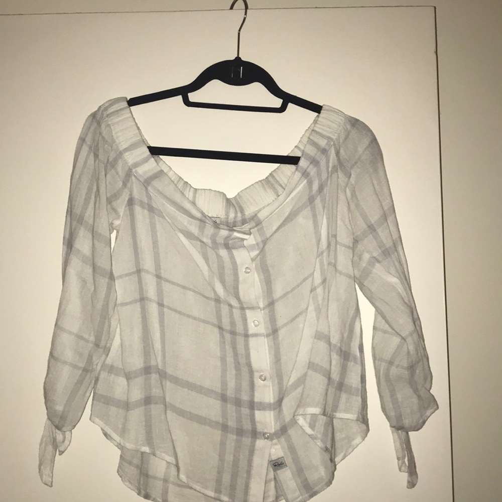 Off The Shoulder Button Down Blouse - image 1